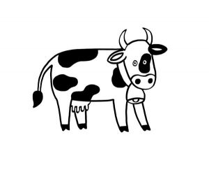 dibujo de vaca para niños