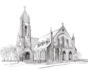 iglesia catolica dibujo