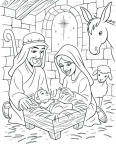 imagenes del nacimiento del niño jesus para colorear