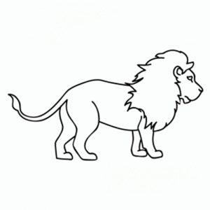 leon animado para colorear