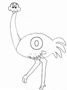 avestruz caricatura