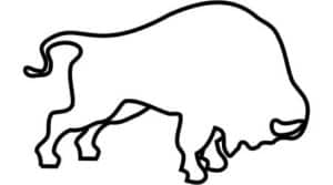 bucking bison outline