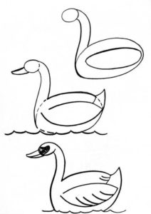 dibujos cisnes para imprimir
