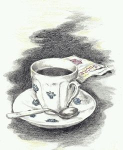 cafe dibujos espuma