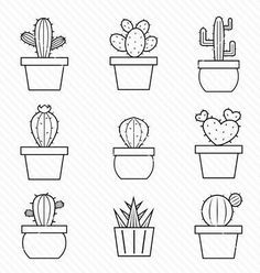 dibujos de cactus mexicanos