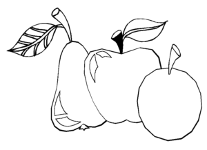 dibujos de peras y manzanas