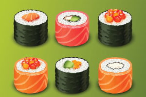 fotos de sushi rolls