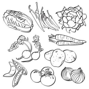 imagenes de verduras para colorear