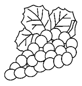 racimo de uvas para colorear