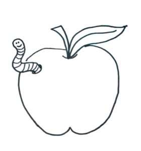 silueta de manzana