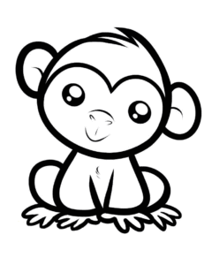 imagen de mono para colorear