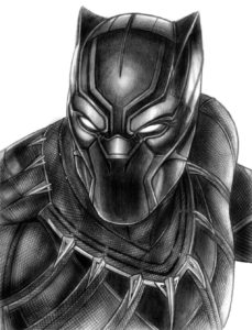 dibujos de pantera negra kawaii