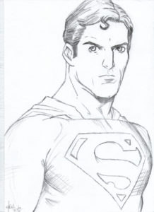un dibujo de superman