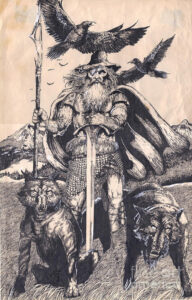 dibujos de cascos de vikingos odin