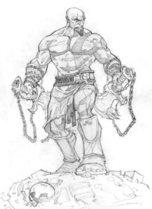 dibujos de kratos para dibujar