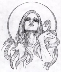 dibujos de medusa la diosa faciles