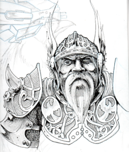 dibujos de vikingos a lápiz odin