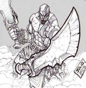 dibujos pixelados de kratos