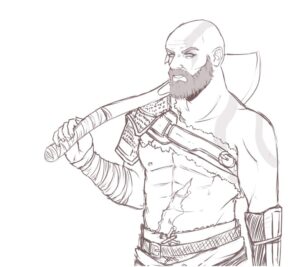 kratos en dibujo